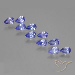 3.36 ctw Blue Tanzanite Stones, Natural Tanzanite in Pear Facet Shape for Sale