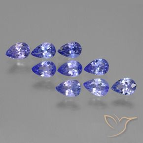 3.26 ctw Blue Tanzanite Stones, Natural Tanzanite in Pear Facet Shape for Sale