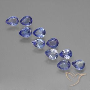 2.32 ctw Blue Tanzanite Stones, Natural Tanzanite in Pear Facet Shape for Sale