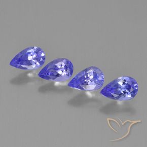 1.53 ctw Blue Tanzanite Stones, Natural Tanzanite in Pear Facet Shape for Sale