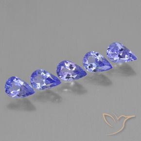 2.11 ctw Blue Tanzanite Stones, Natural Tanzanite in Pear Facet Shape for Sale