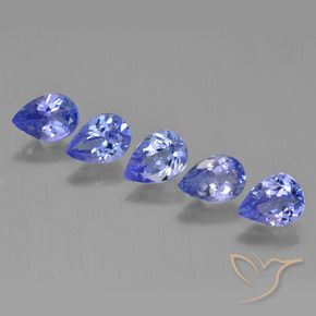 3.22 ctw Blue Tanzanite Stones, Natural Tanzanite in Pear Facet Shape for Sale
