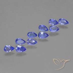 1.96 ctw Blue Tanzanite Stones, Natural Tanzanite in Pear Facet Shape for Sale