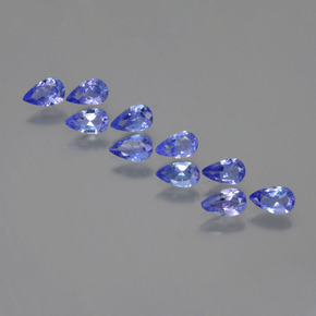 Deep Violet Blue Tanzanite Gem - 0.2ct Pear Facet (ID: 454128)