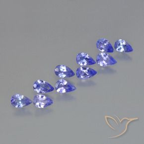 2.10 ctw Blue Tanzanite Stones, Natural Tanzanite in Pear Facet Shape for Sale