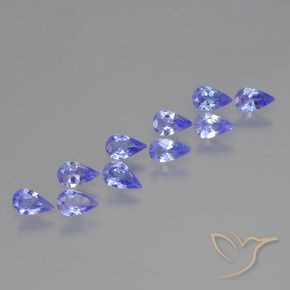 1.66 ctw Blue Tanzanite Stones, Natural Tanzanite in Pear Facet Shape for Sale