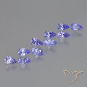 2.34 ctw Violet Tanzanite Stones, Natural Tanzanite in Pear Facet Shape for Sale