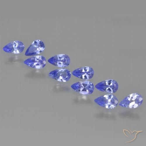1.83 ctw Blue Tanzanite Gemstones, Tanzanite Gems in Pear Facet Shape for Sale.
