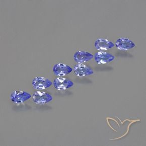 1.96 ctw Blue Tanzanite Stones, Natural Tanzanite in Pear Facet Shape for Sale