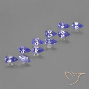 2.32 ctw Blue Tanzanite Stones, Natural Tanzanite in Pear Facet Shape for Sale