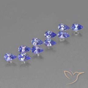 2.52 ctw Blue Tanzanite Stones, Natural Tanzanite in Pear Facet Shape for Sale