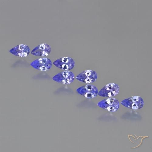 2.35ctw Natural Intense Violet Blue Tanzanite, Pear Shape, VS
