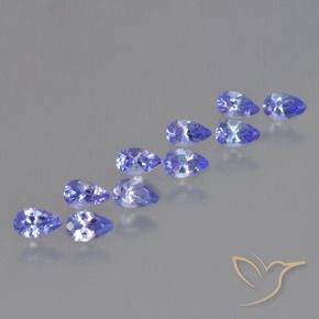2.11 ctw Blue Tanzanite Stones, Natural Tanzanite in Pear Facet Shape for Sale