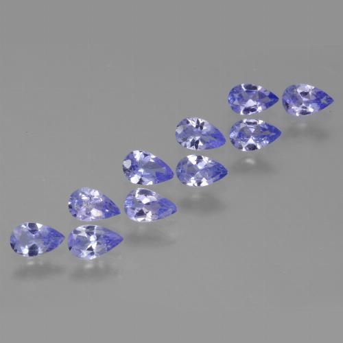 Intense Violet Blue Tansanit Edelstein - 0.2ct Birnen Schliff (ID: 454329)