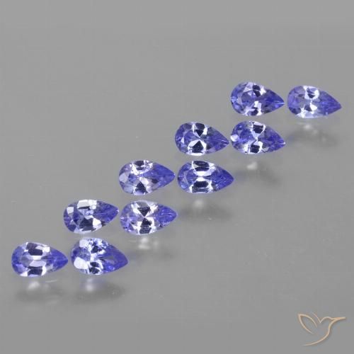 Intense Violet Blue Tansanit Edelstein - 0.2ct Birnen Schliff (ID: 454333)