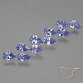 1.74 ctw Blue Tanzanite Stones, Natural Tanzanite in Pear Facet Shape for Sale
