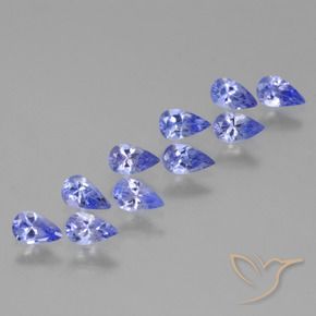 2.14 ctw Blue Tanzanite Stones, Natural Tanzanite in Pear Facet Shape for Sale