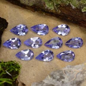 1.91 ctw Violet Tanzanite Stones, Natural Tanzanite in Pear Facet Shape for Sale