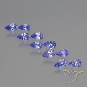 2.12 ctw Blue Tanzanite Stones, Natural Tanzanite in Pear Facet Shape for Sale