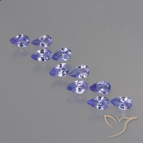2.08 ctw Violet Tanzanite Stones, Natural Tanzanite in Pear Facet Shape for Sale