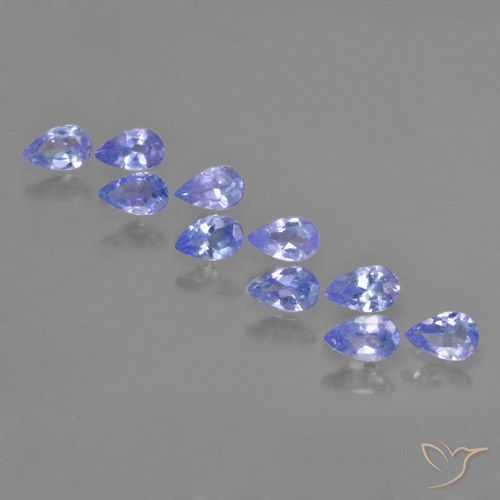 1.76 ctw Blue Tanzanite Gemstones, Tanzanite Gems in Pear Facet Shape for Sale.