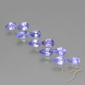 2.22 ctw Violet Tanzanite Stones, Natural Tanzanite in Pear Facet Shape for Sale