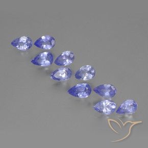 2.17 ctw Violet Tanzanite Stones, Natural Tanzanite in Pear Facet Shape for Sale