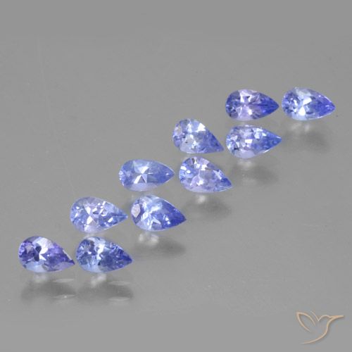 Lote de Tanzanita Azul Pera de 10 piezas de Tanzania - Peso 2,71 ct en total / promedio. 0,27 ct cada uno, Tamaño 5,1 x 3,2mm, Color: Azul oscuro, Dureza Mohs 6.5 - 7 Adecuado para joyas de uso diario, Piedra natal de diciembre, Photo A