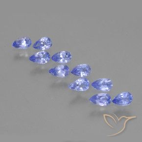 1.85 ctw Blue Tanzanite Stones, Natural Tanzanite in Pear Facet Shape for Sale