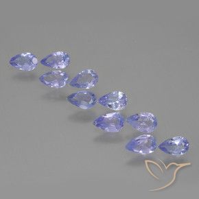 1.78 ctw Violet Tanzanite Stones, Natural Tanzanite in Pear Facet Shape for Sale