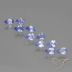 1.77 ctw Violet Tanzanite Stones, Natural Tanzanite in Pear Facet Shape for Sale