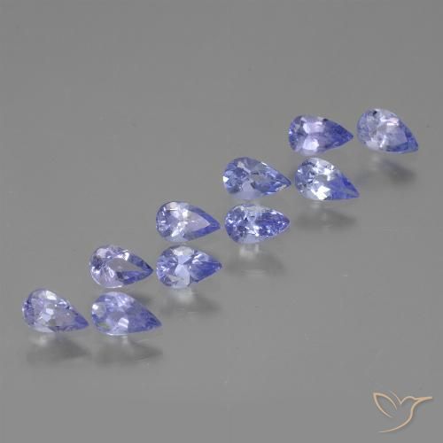 Tanzanite viola da 2,03 ct, taglio a pera da 5 x 3,1 mm dalla Tanzania, Photo A