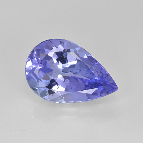 Intense Violet Blue Tanzanite Gem - 5.4ct Pear Facet (ID: 487808)