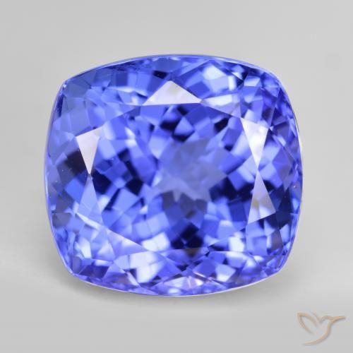 tiefviolett-blau Tansanit Edelstein - 9.2ct Kissenschliff (ID: 487809)