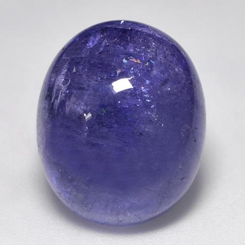 17.96 ct Blue Tanzanite Stone, Natural Tanzanite in Oval Cabochon Shape for Sale
