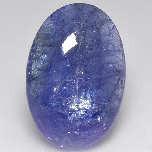 18.74 ct Blue Tanzanite Stone, Natural Tanzanite in Oval Cabochon Shape for Sale