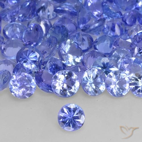 25.31 ctw Blue Tanzanite Gemstones, Tanzanite Gems in Round Facet Shape for Sale.