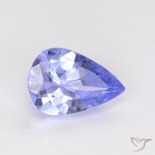 0.47 ct Blue Tanzanite Stone, Natural Tanzanite in Pear Facet Shape for Sale