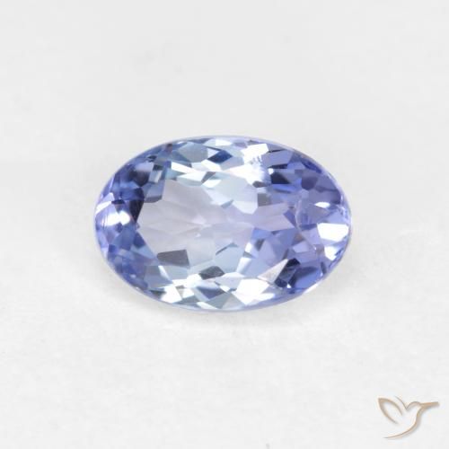 Light Purplish Blue Tansanit Edelstein - 0.6ct Oval facettiert (ID: 558525)