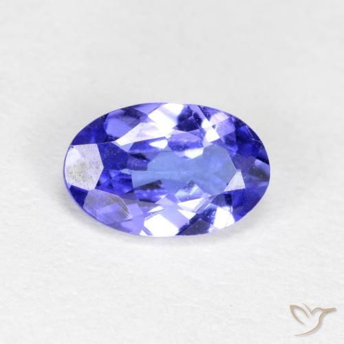 0.45 ct Blue Tanzanite Stone, Natural Tanzanite in Oval Facet Shape for Sale