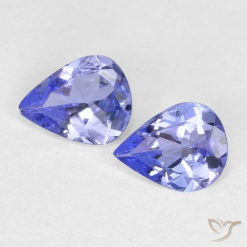 0.48 ctw Blue Tanzanite Gemstones, Tanzanite Gems in Pear Facet Shape for Sale.