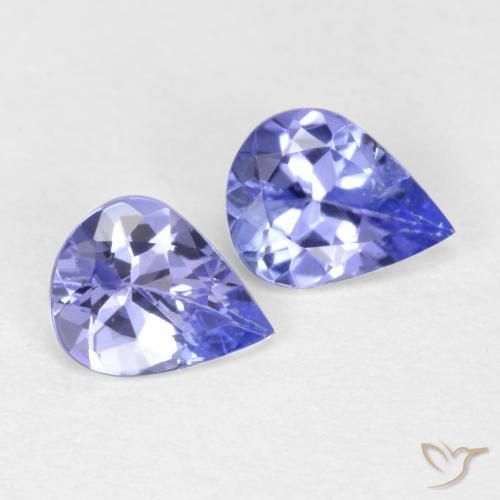 0.53 ctw Blue Tanzanite Stones, Natural Tanzanite in Pear Facet Shape for Sale