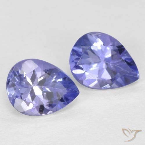 0,66 ct blauer Tansanit, 5 x 3,9 mm Birnenschliff aus Tansania, Photo A