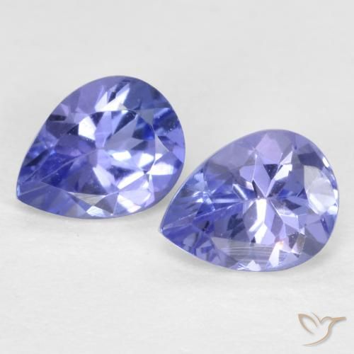 0.66 ctw Blue Tanzanite Stones, Natural Tanzanite in Pear Facet Shape for Sale