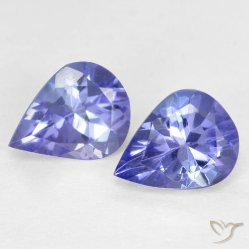 0.60 ctw Blue Tanzanite Stones, Natural Tanzanite in Pear Facet Shape for Sale