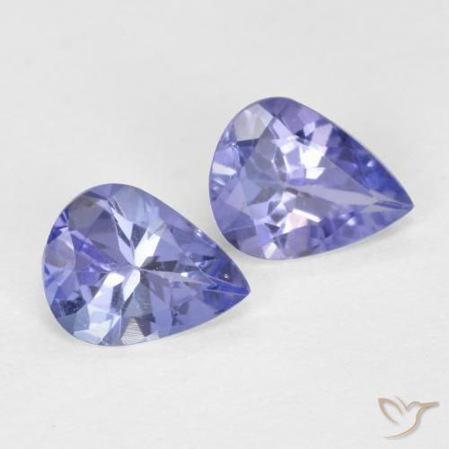 0.57 ctw Blue Tanzanite Stones, Natural Tanzanite in Pear Facet Shape for Sale
