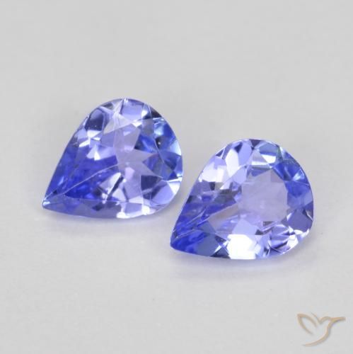 0.62 ct Blue Tanzanite, 5.2 x 4.1 mm Pear Cut From Tanzania, Photo A