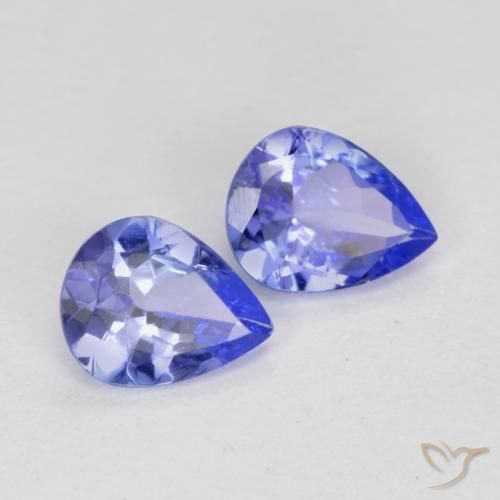0.60 ctw Blue Tanzanite Stones, Natural Tanzanite in Pear Facet Shape for Sale