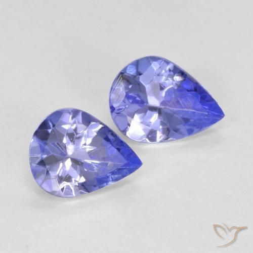 0.54 ctw Blue Tanzanite Stones, Natural Tanzanite in Pear Facet Shape for Sale