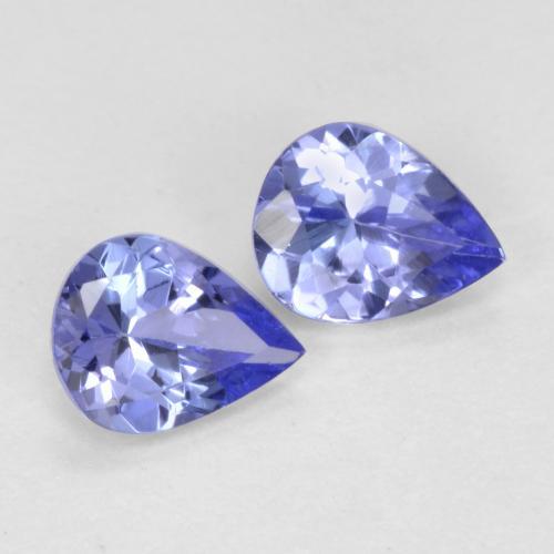 Paire Tanzanite Poire 5 x 3,9mm - Poids total 0,6 ct / moyenne 0,3 ct chaque, pierre gemme naturelle , couleur Bleu violet intense avec pureté vvs-vs, dureté Mohs 6.5 à 7 convient aux bijoux de tous les jours, pierre de sagesse, Pierre de transformation, Photo A